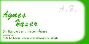 agnes haser business card